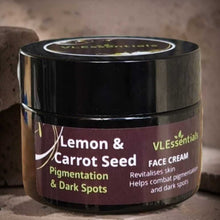 Load image into Gallery viewer, Lemon and Carrot Seed Face Cream for pigmentation and dark spots treatment, revitalizes skin, 50g jar