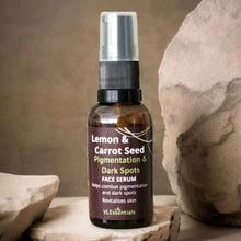 Load image into Gallery viewer, Pigmentation and dark spots face serum with lemon and carrot seed for skin revitalization