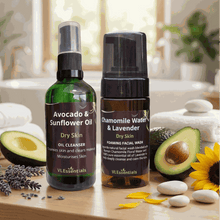 Load image into Gallery viewer, VLEssentials Dry Skin Double Cleanse Kit with Oil Cleanser and Foaming Facial Wash for double cleansing and hydration