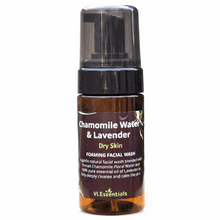 Load image into Gallery viewer, VLEssentials Foaming Face Cleanser with Chamomile and Lavender for dry skin, 100ml bottle