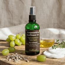 Load image into Gallery viewer, VLEssentials Grapeseed & Sunflower Oil Cleanser for pigmentation and dark spots, 100ml bottle