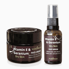 Load image into Gallery viewer, VLEssentials Dry Skin Duo Set with Vitamin E Serum and Cream for hydration and skin repair