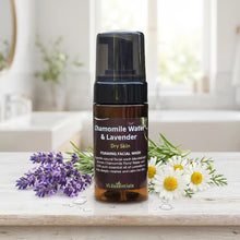 Load image into Gallery viewer, VLEssentials Foaming Face Cleanser with Chamomile and Lavender for dry skin 100ml bottle