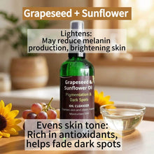 Load image into Gallery viewer, VLEssentials Grapeseed and Sunflower Oil Cleanser for pigmentation and dark spots, moisturizing and evening skin tone.