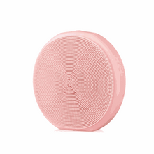 Load image into Gallery viewer, Pink Zobelle Facial Cleansing Brush with EMS and LED light therapy, silicone bristles, compact ergonomic design