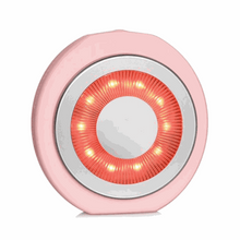 Load image into Gallery viewer, Zobelle Facial Cleansing Brush with EMS and red LED light therapy on display in pink casing