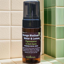 Load image into Gallery viewer, Orange Blossom Water and Lemon facial wash bottle for pigmentation and dark spots, 100ml
