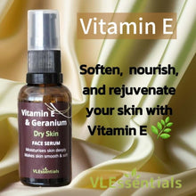 Load image into Gallery viewer, Dry Skin Duo Set with Vitamin E and Geranium face serum and cream for soft, nourished skin
