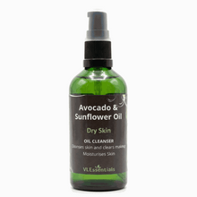 Load image into Gallery viewer, VLEssentials Avocado and Sunflower Facial Cleansing Oil for dry skin 100ml bottle
