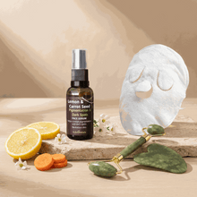 Load image into Gallery viewer, Pigmentation and dark spots beauty bundle with facial jade roller, lemon carrot seed serum, and hot cold compress towel for radiant skin
