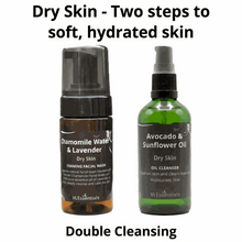 Load image into Gallery viewer, VLEssentials Dry Skin Double Cleanse Kit with Oil Cleanser and Foaming Facial Wash for double cleansing and hydration
