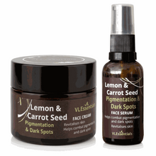 Load image into Gallery viewer, Pigmentation Duo Set with Vitamin C Serum and Brightening Cream for dark spot reduction and even skin tone
