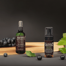 Load image into Gallery viewer, Cleansing bundle for pigmentation and dark spots with Grapeseed Oil Cleanser and Orange Blossom Foam Wash.
