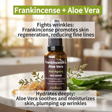 Load image into Gallery viewer, VLEssentials Anti-Ageing Face Serum with Frankincense and Aloe Vera for wrinkle reduction and skin hydration 30ml bottle
