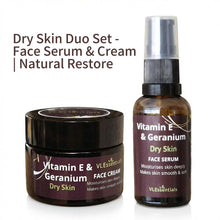 Load image into Gallery viewer, VLEssentials Dry Skin Duo Set with Vitamin E Serum and Cream for intensive hydration and skin repair
